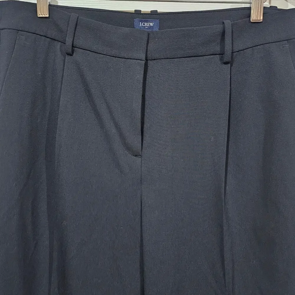 J.Crew Factory Pleated Trouser Pants High Rise Straight Black Leg Size 14 - Picture 6 of 7